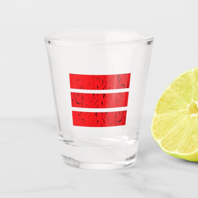 Cool 3 Line Symbol | Uniformity & Harmony Colourfu Shot Glass (Front)