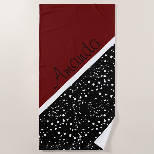Cool 3 tone design  beach towel (Front)