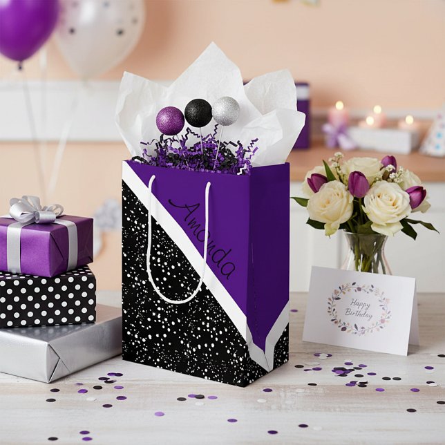 Cool 3 tone design personalised custom medium gift bag (Creator Uploaded)