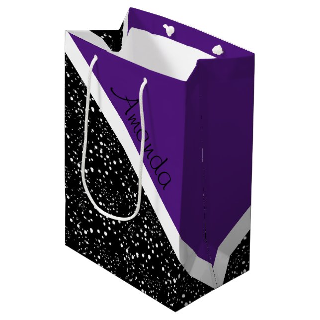 Cool 3 tone design personalised custom medium gift medium gift bag (Front Angled)