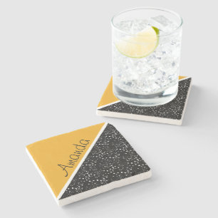 Cool 3 tone design personalised stone coaster
