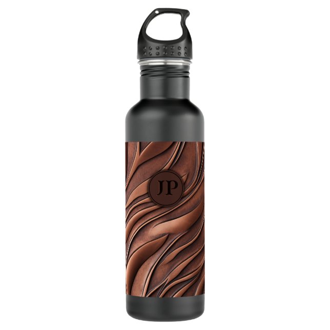 Cool 3D Copper Metalic Molten Wave Initials 710 Ml Water Bottle (Front)