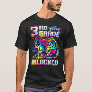 Cool 3rd Grade Level Unlocked Back To School Gamer T-Shirt