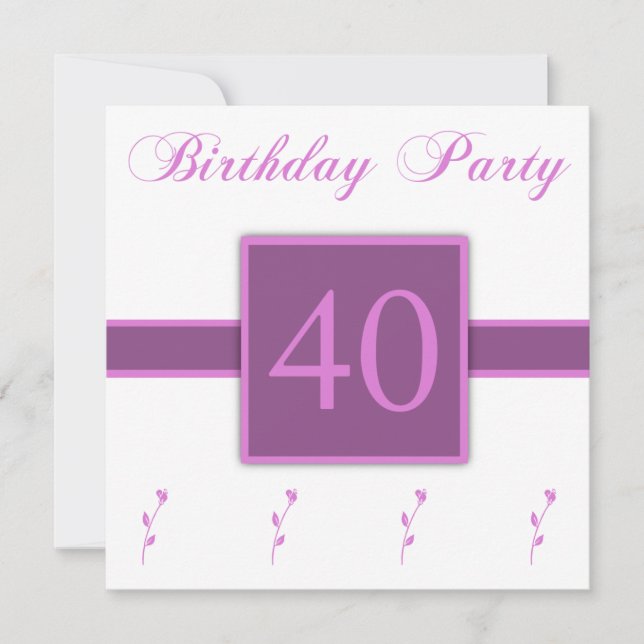 Cool 40th Birthday Party Invitations (Front)