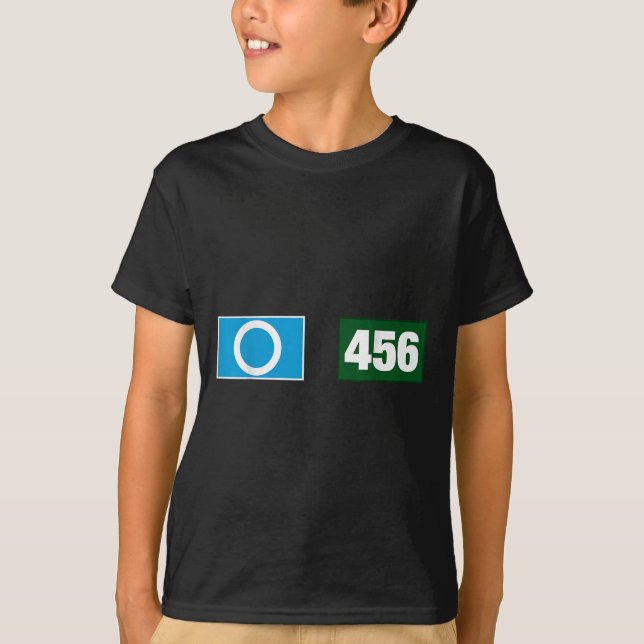 Cool 456 Code Number O Say Yes Illustration Graphi T-Shirt (Front)