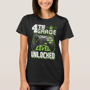 Cool 4th Grade Level Unlocked Back To School Video T-Shirt