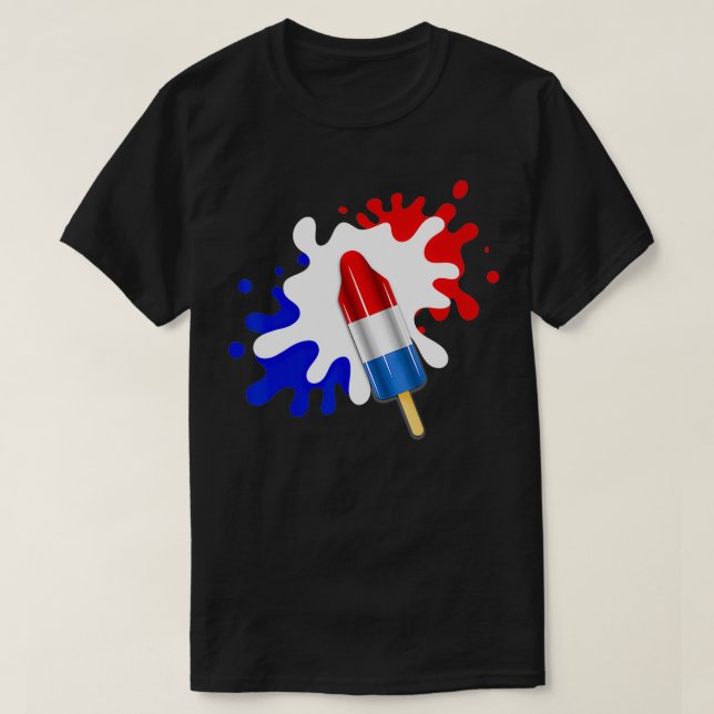 Cool 4th of July Summer Popsicle Squad Firework US T-Shirt (Design Front)