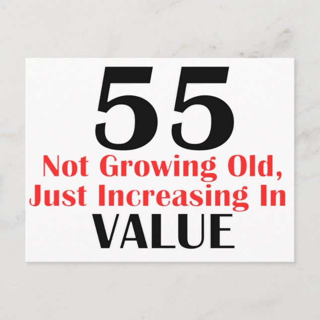 COOL 55 YEARS OLD BIRTHDAY DESIGNS POSTCARD (Front)