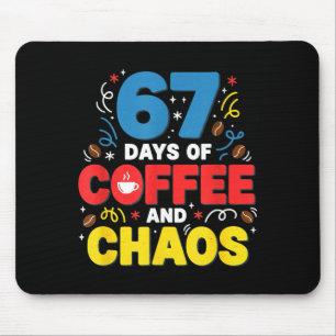 Cool 67 Days Of Coffee Teacher Retro Vibes School Mouse Pad