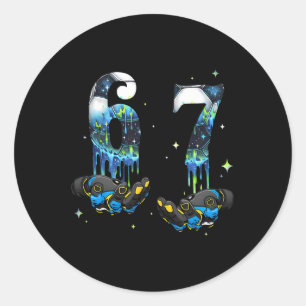 Cool 67 Six Seven Meme Soccer Footll Drip Boys Kid Classic Round Sticker