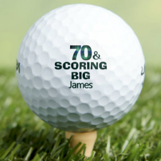 Cool 70th birthday golfer gift 70 year green plaid golf balls
