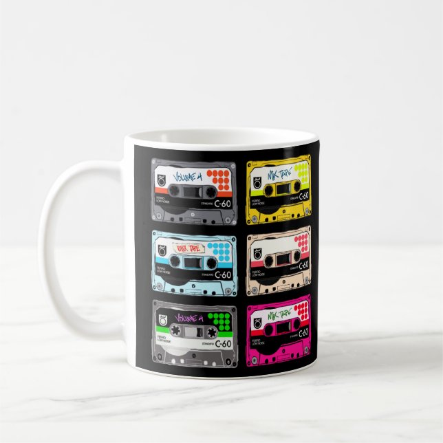 Cool 80's 90's Old School Mix Tapes Graphic Cool S Coffee Mug (Left)