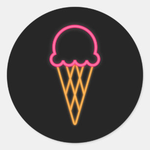 Cool 80s Eighties Ice Cream Costume Themed Retro P Classic Round Sticker