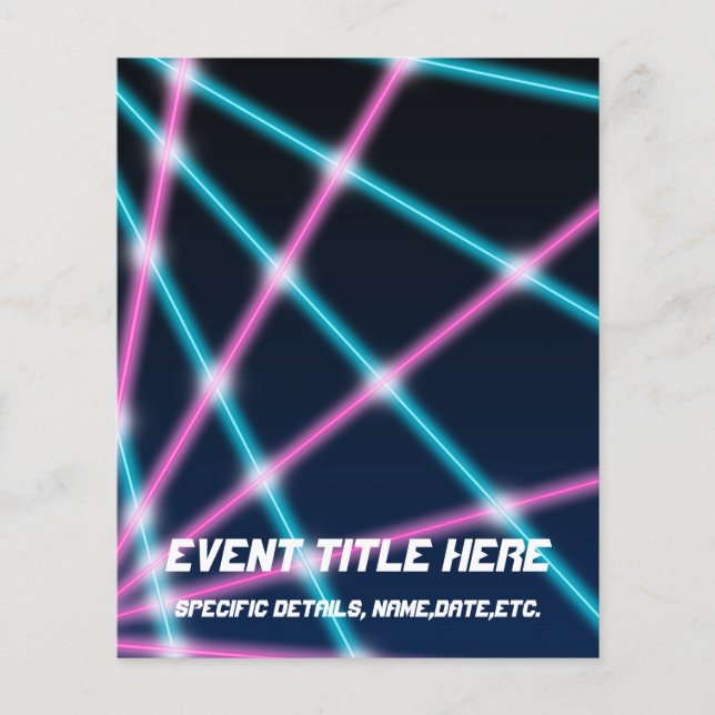 Cool 80s Laser Light Show Background Retro Neon Flyer (Front)