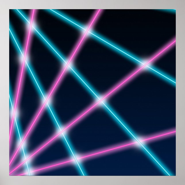 Cool 80s Laser School Portrait Backdrop Background Poster (Front)