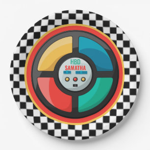 Cool 80's Retro Party Game Nostalgic Colourful Paper Plate