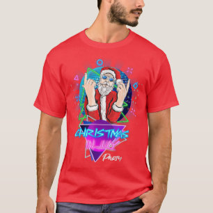 Cool 80s Vibes Santa Christmas in July Matching Pa T-Shirt