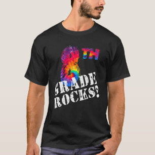 Cool 8th Grade Rocks Tie Dye Teacher Back To Scho T-Shirt