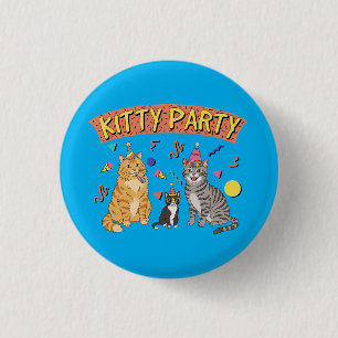 Cool 90s Cat Party 1990s Themed Kitty 3 Cm Round Badge