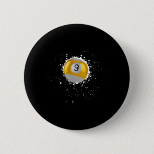 Cool 9-ball Nine Pool Billiards Paint Splatter Bil 6 Cm Round Badge