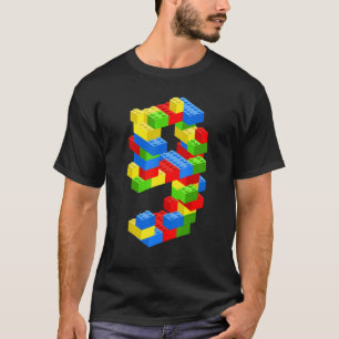 Cool 9th Birthday Building Blocks 9 Years Old Boy  T-Shirt