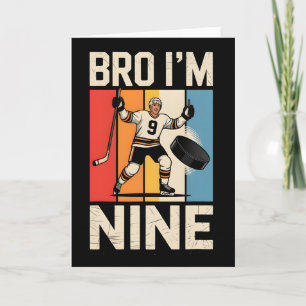 Cool 9th Birthday Ice Hockey Player Fan Sport Love Card