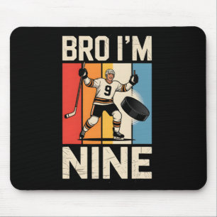 Cool 9th Birthday Ice Hockey Player Fan Sport Love Mouse Pad