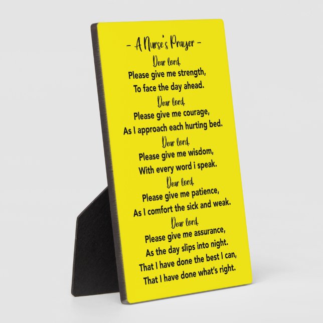 Cool A Nurse's Prayer Photo Plaque with Easel Gift (Side)