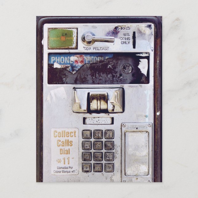 Cool Abandoned Payphone Postcard (Front)