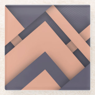 Cool Abstract 3-Dimential Shapes & Bars Glass Coaster