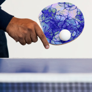 Cool abstract art blue ping pong paddle