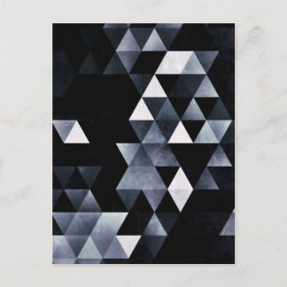 Cool Abstract Black and White Geometric Pattern Postcard