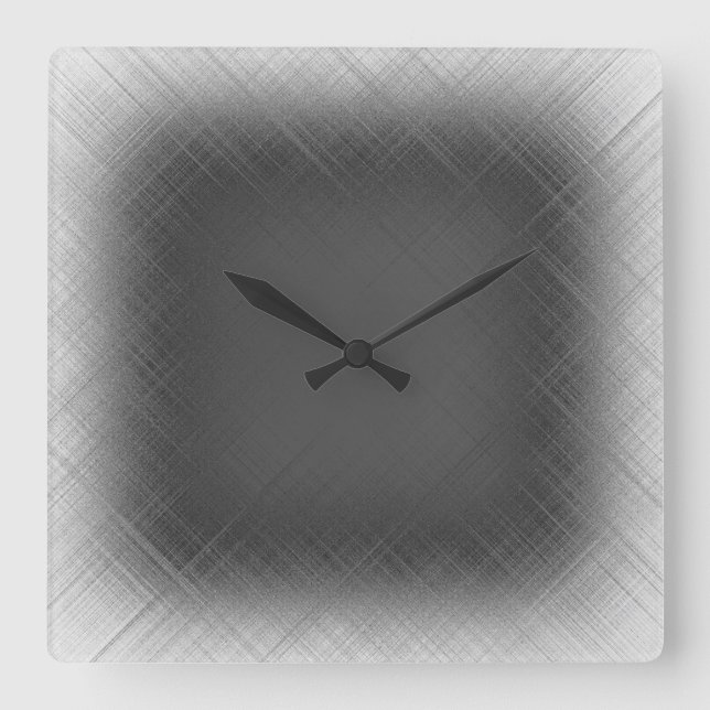 COOL Abstract Black and White Square Wall Clock (Front)