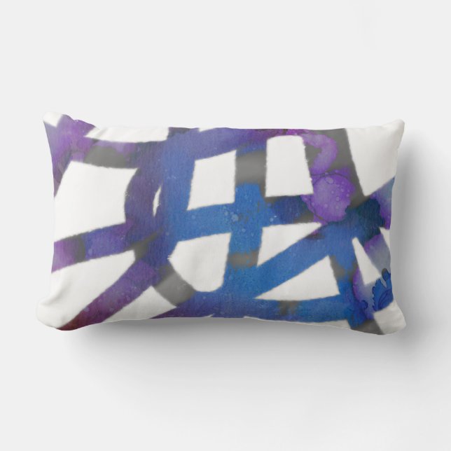 cool abstract blue and purple throw pillow (Front)