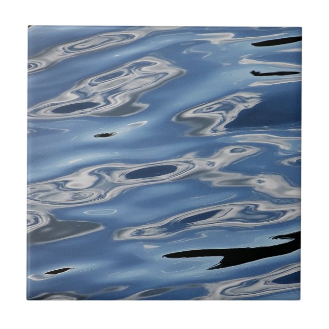 Cool abstract blue pattern round paper coaster (Front)