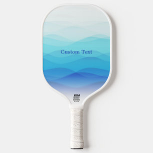 Cool Abstract Blue Waves Personalised Pickleball Paddle