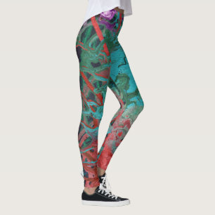 cool abstract cosmic colour star galaxy pattern leggings