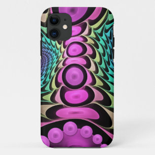 Cool abstract design with pink bubbles iPhone 11 case