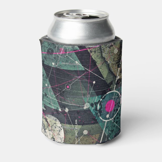 Cool Abstract Digital Graffiti Art Geometic Can Cooler (Can Back)