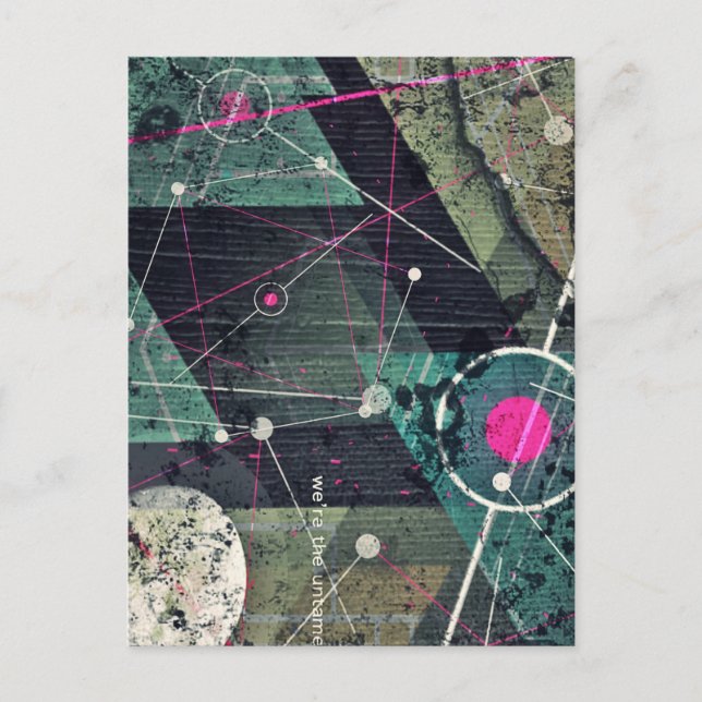 Cool Abstract Digital Graffiti Art Geometic Postcard (Front)