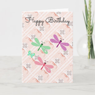 Cool Abstract Dragonfly  Birthday Card
