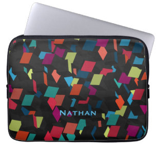Cool Abstract Geometric Cube Pattern Personalised Laptop Sleeve