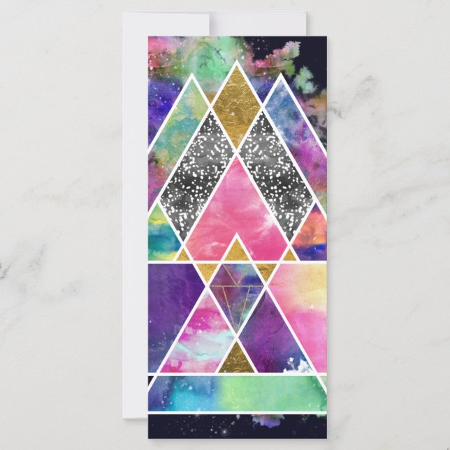 Cool abstract geometric triangles watercolor (Front)
