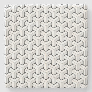 Cool Abstract Isometric Y Shaped Cubes Stone Coaster