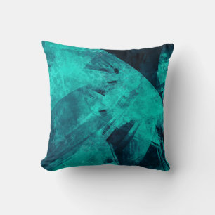 Cool Abstract Jagged Blue Art Cushion