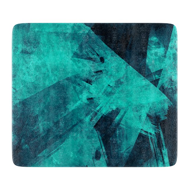 Cool Abstract Jagged Blue Art Cutting Board (Front)