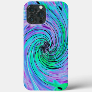 Cool Abstract Lime Green and Purple Floral Swirl iPhone 13 Pro Max Case