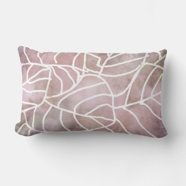 cool abstract nature art leaf design lumbar cushion (Front)