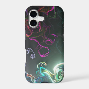 Cool Abstract Neon Liquid Art Black