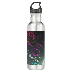 Cool Abstract Neon Liquid Art Black Personalised 710 Ml Water Bottle